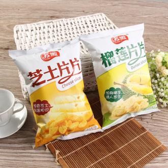 苏微休闲食品  芝士片&榴莲片大包装80g*6袋